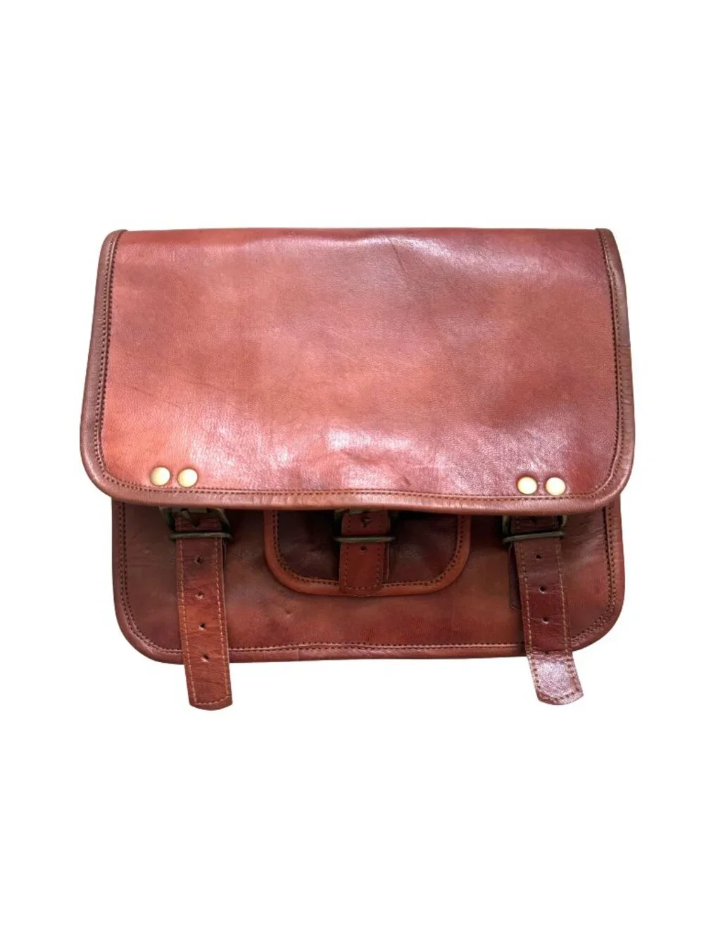 Men's Satchel Messenger HandBag Brown Leather Vintage Laptop Briefcase School